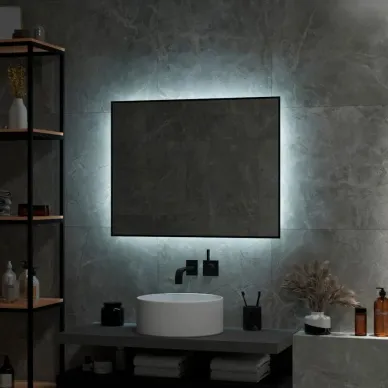 Зеркало Teymi Helmi Black Soft Line T20239 с подсветкой, сенсор на взмах, чёрный 100 см 11