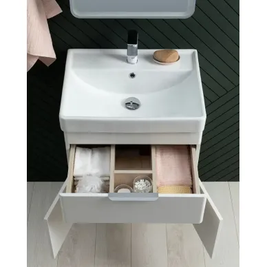 Тумба для ванной Aquanet Ирис New 310147 50 см, белая глянцевая 8