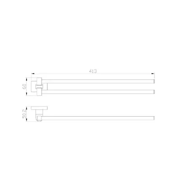 Полотенцедержатель Wonzon & Woghand Flat WW-9731 двойной, хром 1