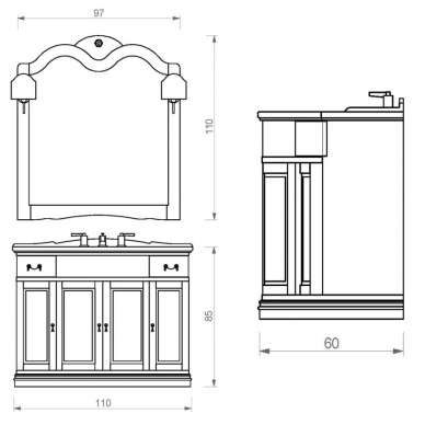Тумба для ванной Iside Dafne 110 11
