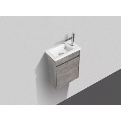 Тумба для раковины BelBagno Pietra Mini (PIETRA MINI-400-1A-SO-SCM-L) левосторонняя (39.4x21.7) Stucco Cemento 2