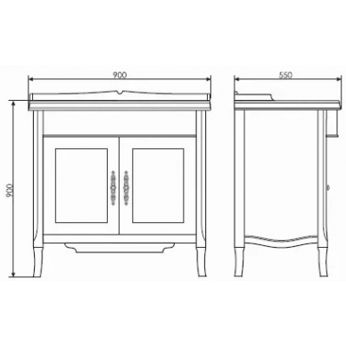 Тумба для ванной Comforty Версаль-90 (90x90x55 см), белый ясень 2