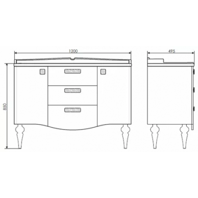 Тумба для ванной Comforty Монако-120 (120x85x49.5 см), белый глянцевый 7