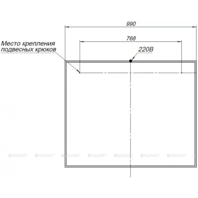 Зеркало Aquanet Nova Lite 100 (00242623) дуб рошелье LED 9