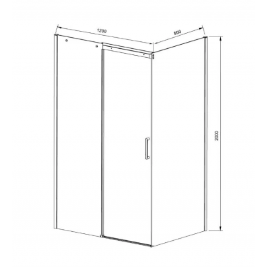 Душевой уголок Vincea Dice (VSR-4D8012CLB) 120х80х200 см, профиль чёрный/стекло прозрачное 2