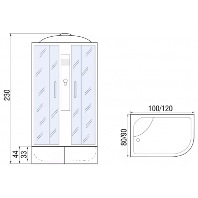 Душевая кабина River Desna XL 100/80/44 MT R (100х80) правая 5