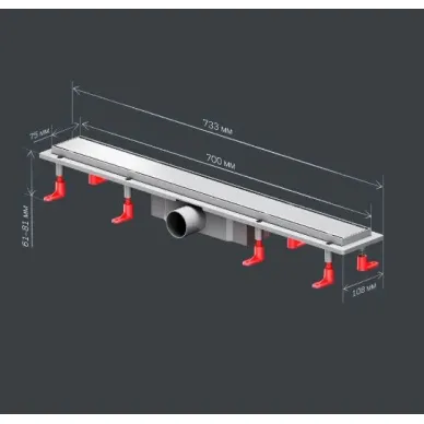 Душевой лоток Am.Pm PrimeFlow (W02SC-U11-070-04SB) (700мм) универсальный затвор Tile 6