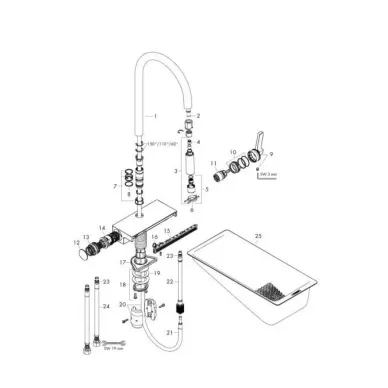 Смеситель для кухни Hansgrohe Aquno Select M81 73831800 нержавеющая сталь 14