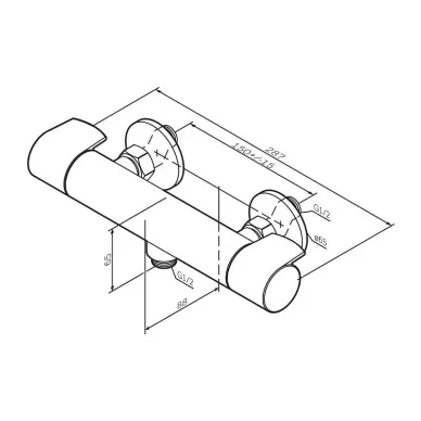 Смеситель для душа AM.PM X-Joy F85A40022 термостатический, чёрный матовый 6
