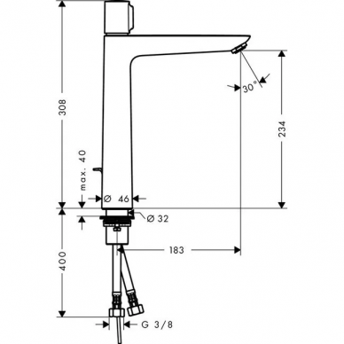 Смеситель для раковины Hansgrohe Talis Select E 240 (71752000) 3