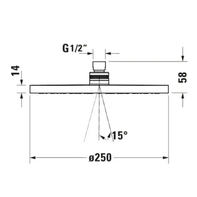 Duravit Shower Верхний душ Ø25см., 1 режим, настенный/потолочный, цвет: хром UV0660018010 5