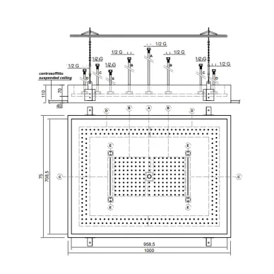Antonio Lupi Душевая система Meteo XXL 100x75x11 см, с подсветкой LED, цвет: полированная сталь METEOXXL_BAL 12
