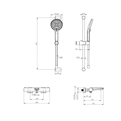 Смеситель для ванны Wonzon & Woghand WW-C2021-A-MW термостатический, белый матовый 1