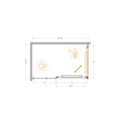Душевой уголок Cezares Lux LUX-AH-FS-11-120/80-C-CR 130x80 профиль хром/стекло прозрачное 4