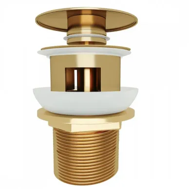 Сливной набор для раковины Teymi Solli T140205 с переливом, click-clack, золото 8