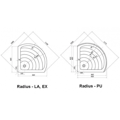 Душевой поддон Ravak Radius (A607001220) (90x90) 3