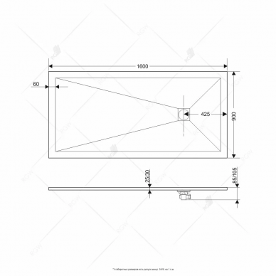 Поддон для душа RGW STone Tray ST-169W (14152916-01) (90-160) (прямоугольный) 1