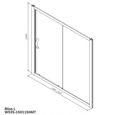 Шторка для ванной Am.Pm Bliss L (W53S-1701150MT) (170 см) 1