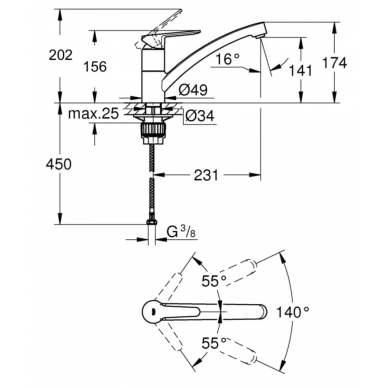 Смеситель для кухни Grohe BauEco (31680000) 3