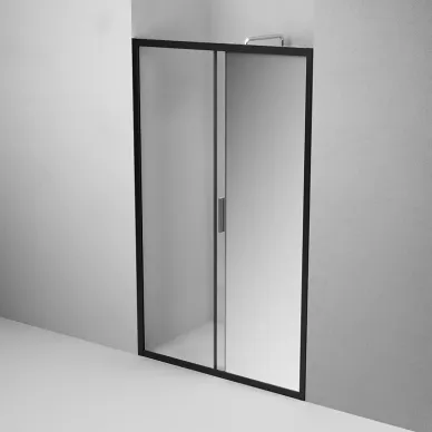 Душевая дверь Am.Pm Gem Solo (W90G-140-1-195BMir) 140х195 см, стекло прозрачное, зеркальное/профиль черный матовый 6