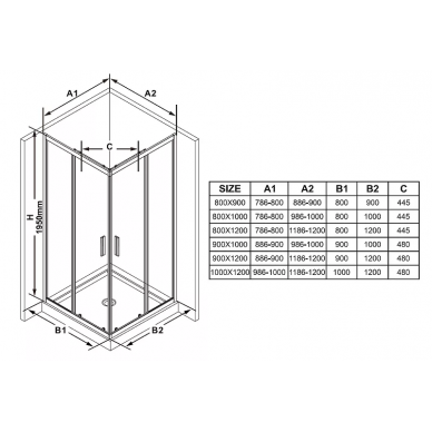 Душевая дверь Ravak Blix Slim BLSRV2K-100 (X1XMA0C00Z1) профиль хром/стекло Transparent 5