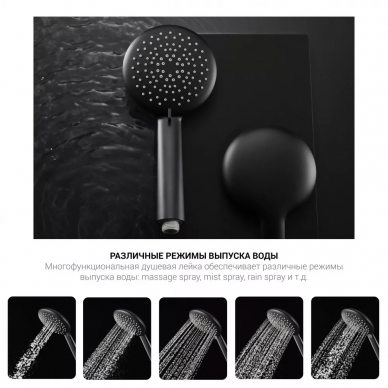 Душевая система Vincea Desire (VSFS-1D0TGM) вороненая сталь 7
