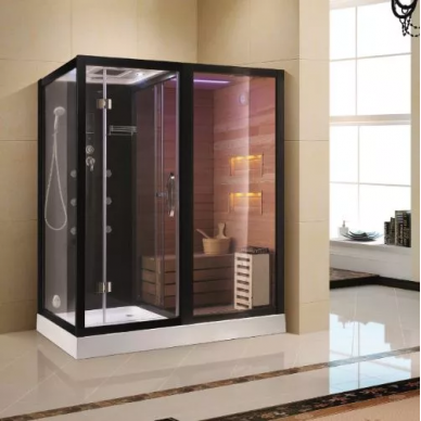 Комбинированная сауна Cerutti SPA Albano Nero-R (CT8348) (180х110) правая, 2 в 1 5