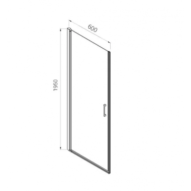 Душевая дверь Vincea Alpha (VDP-3AL600CLB) 60x195 см, профиль чёрный/стекло прозрачное 3