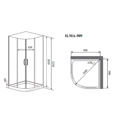 Душевая кабина Timo Premium (ILMA909) 90x90 без гидромассажа 11