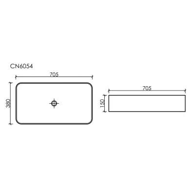 Раковина накладная Ceramicanova Element (CN6054) (70.5 см) белая глянцевая 5