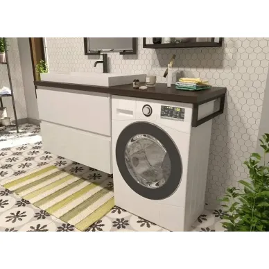 Тумба с раковиной Эстет Malibu Luxe 155 L (ФР-00007116) (подвесная) левая, белая/дерево 5