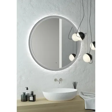 Зеркало Art&Max Napoli AM-Nap-1000-DS-F-Grey 100 см бесконтактный сенсор с LED подсветкой, grey matt 6