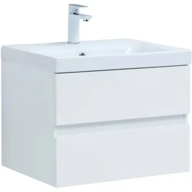 Тумба для ванной Aquanet Беркли 302349 60 см, белая глянцевая 0