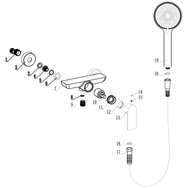 Смеситель для душа Fmark FS8802H черный 10