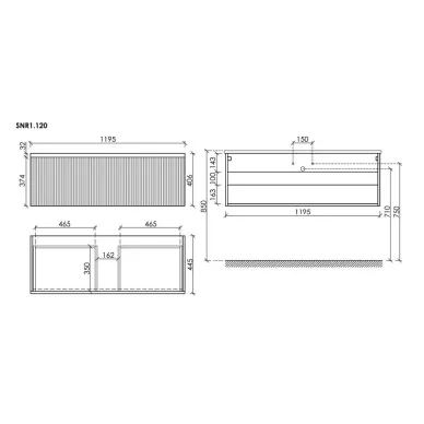 Тумба для ванной Sancos Snob R 1.0 SNR1.0120SM 120см, doha soft 6