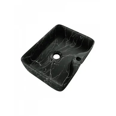 Раковина накладная Teymi Helmi S T50262 48x37, мрамор чёрный 7
