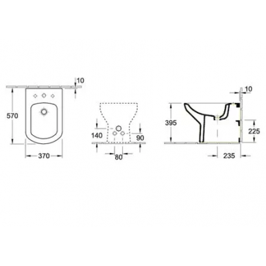 Биде напольное Villeroy & Boch Sentique (542300R1) 1