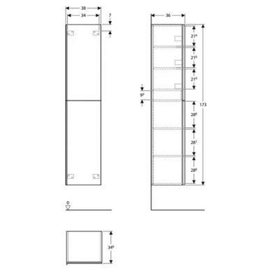 Пенал Geberit Acanto (500.619.JL.2) стекло песчаное 5