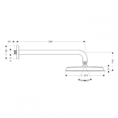 Верхний душ Hansgrohe Raindance Classic AIR (27424000) (240 мм) 1