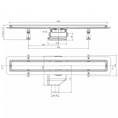 Душевой лоток Pestan Confluo Premium Line (13000283) (белое стекло) (65 см) 6