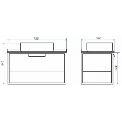 Тумба для ванной Comforty Кельн-75 (75.5x64.5x52 см), дуб темный 9