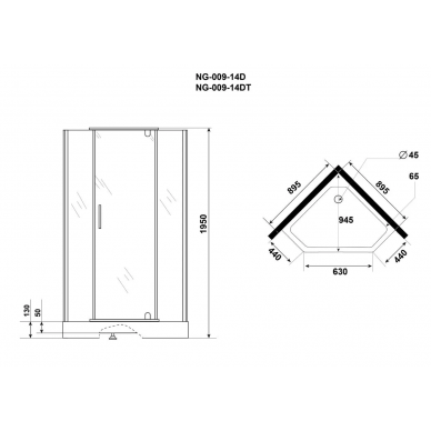 Душевой уголок Niagara Eco (NG-009-14D) 90х90х195 см 7