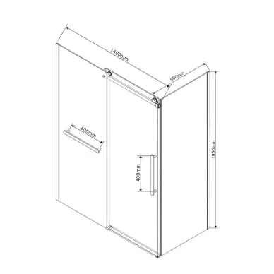 Душевой уголок Vincea Como Soft (VSR-1CS9014CLB) 140х90х195 см, профиль черный/стекло прозрачное 10