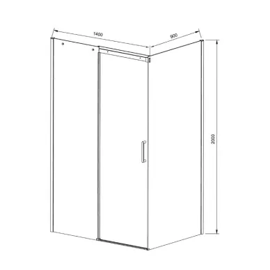 Душевой уголок Vincea Dice (VSR-4D9014CLB) 140х90х200 см, профиль чёрный/стекло прозрачное 2