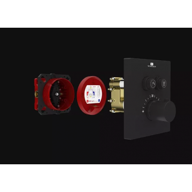 Душевая система Vincea Inspire (VSFW-3I21T2MB) встраиваемая термостатическая, двухрежимная, чёрный матовый 11
