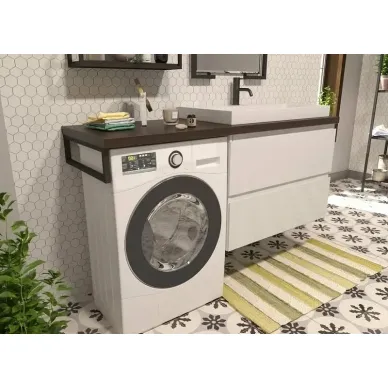 Тумба с раковиной Эстет Malibu Luxe 155 R (ФР-00007114) (подвесная) правая, белая/дерево 6