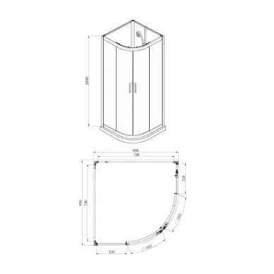 Душевая кабина Azario Denver (AZ-N10812 900) (90х90) профиль серый/стекло прозрачное 2