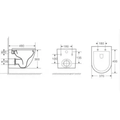 Инсталляция Welt Wasser MARBERG 507 + MERZBACH 043 GL-BL + MAR 507 RD-CR в комплекте с унитазом, безободковый, с сидением микролифт 5