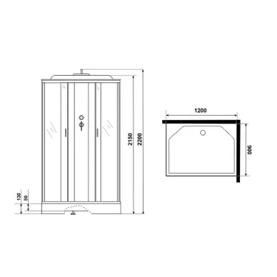 Душевая кабина Niagara Classic NG-43295-14QP 120x90x220, без гидромассажа 9