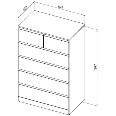 Комод Aquanet  Сканди 302546 80 см, дуб крафт 5